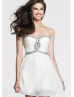 Strapless Beaded Chiffon Mini Homecoming Dress